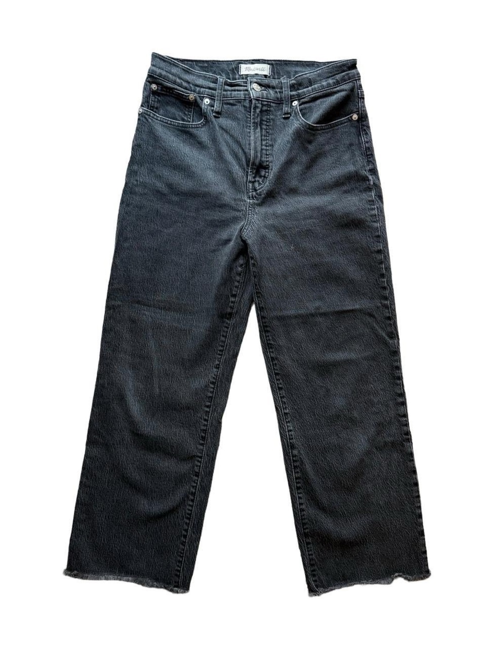 Madewell Women’s High-Waisted Faded Black Perfect Vintage Wide Leg Crop Jeans 29